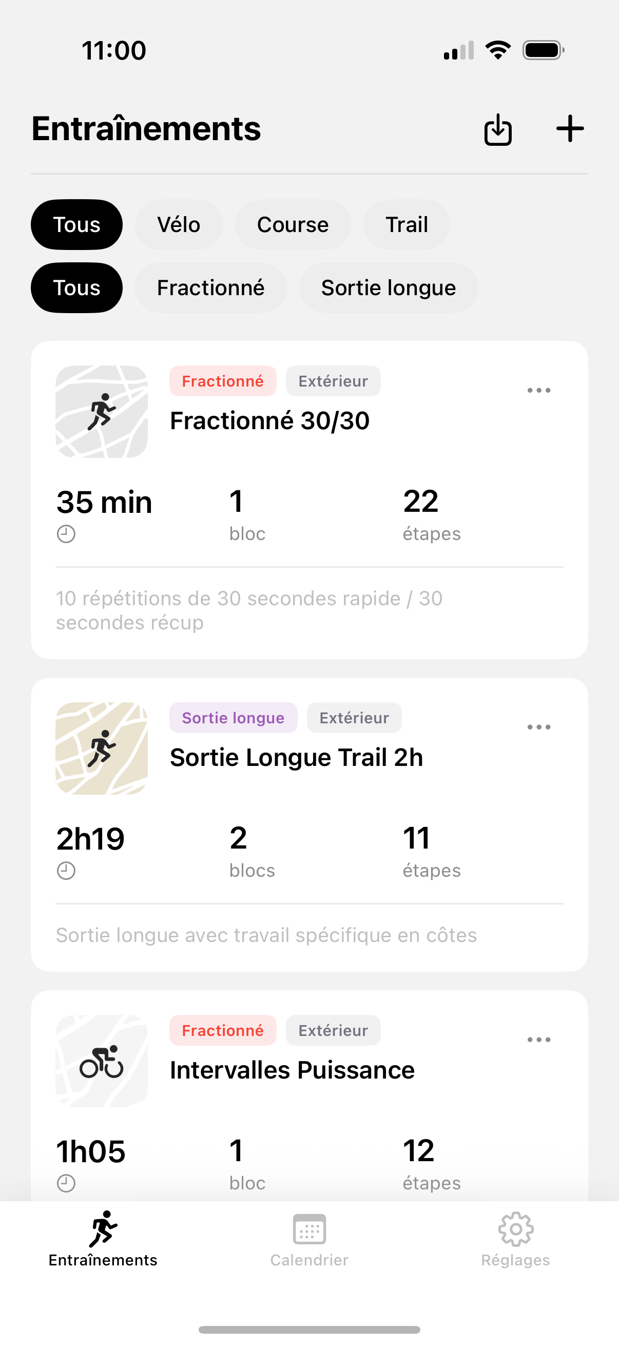 Capture d'écran de l'application Workout To Watch